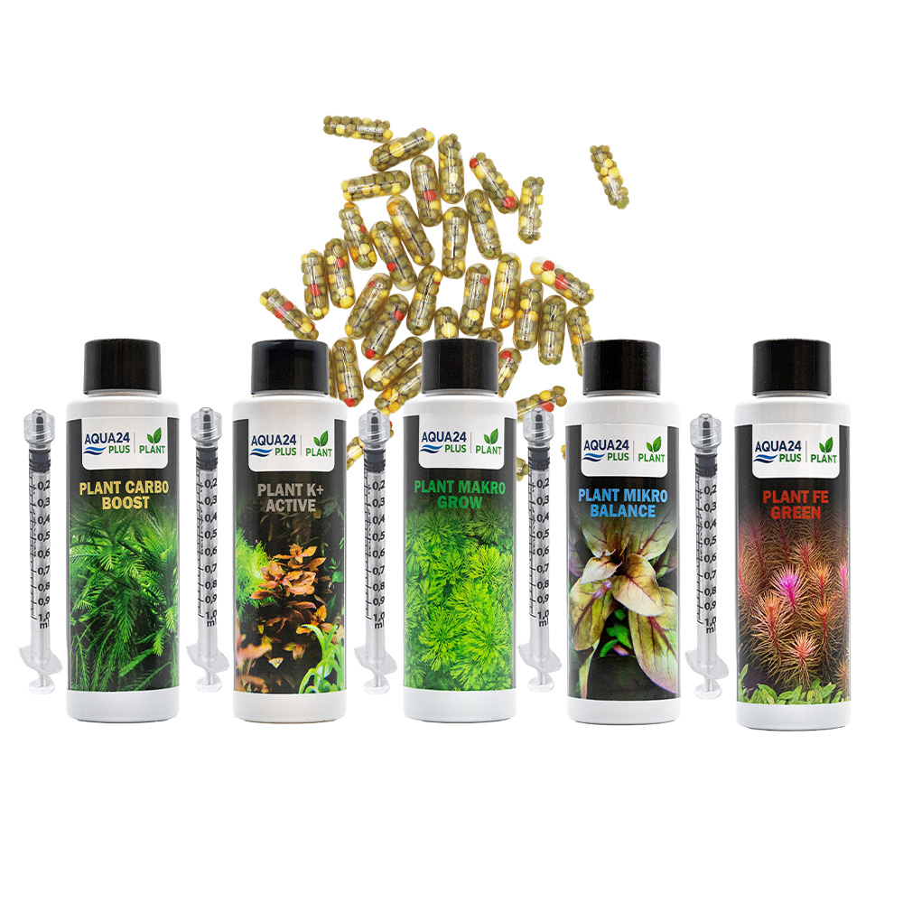 AQUA24 PLUS Zestaw Nawozów Makro Mikro Carbo Potas Żelazo+Caps Boost 20szt